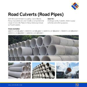 Concrete culverts sizes and prices in Kenya