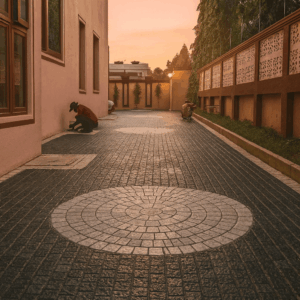 Square concrete cobblestones for driveway paving in Kenya