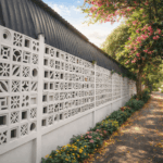 Decorative breeze blocks wall design for boundary wall ventilation in Kenya