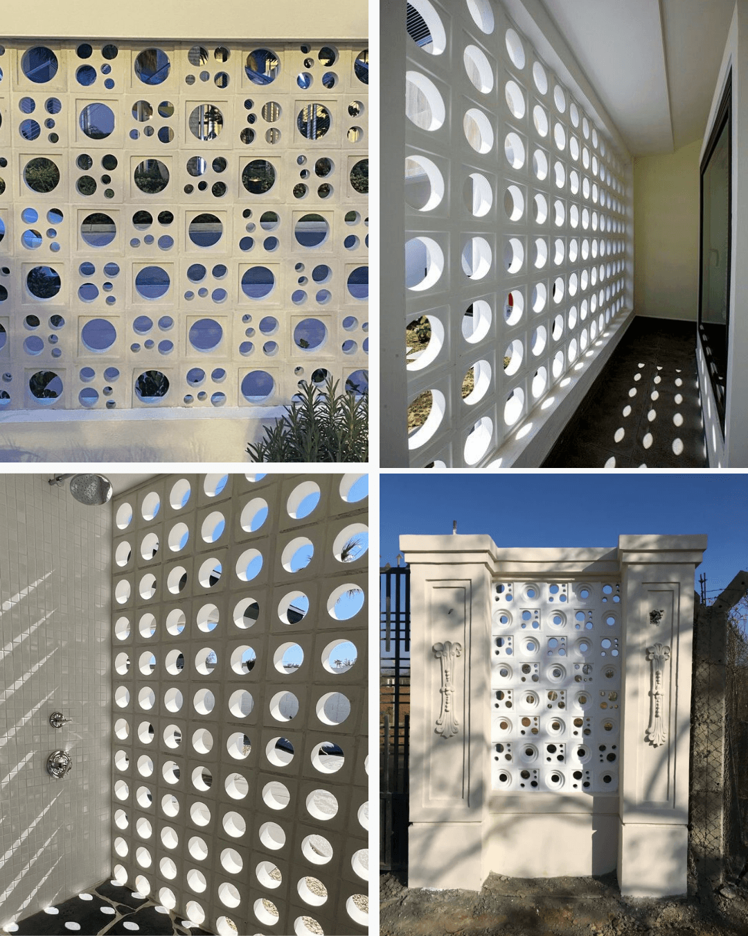 Round Vent Blocks Wall Design Kenya Round breeze blocks wall allowing natural light and ventilation in modern home design Kenya