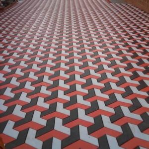 3D coloured cabro blocks Kenya driveway paving design