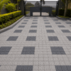 Grey and Black Square Cobble Stones installed on a driveway in Kenya for premium landscaping and paving projects.