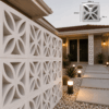 300×300×70 Flower Breeze Blocks installed on a modern Kenyan home facade